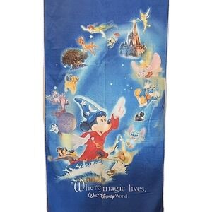 Vintage Disneyland Mickey Sourcerer Beach Stitch Dumbo Tinkerbell Beach Towel